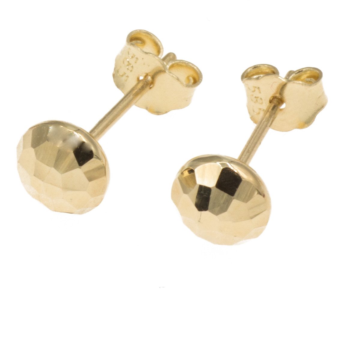 Paar Ohrstecker Ohrstecker aus 585 Gold 14 Karat 6 mm facettiert