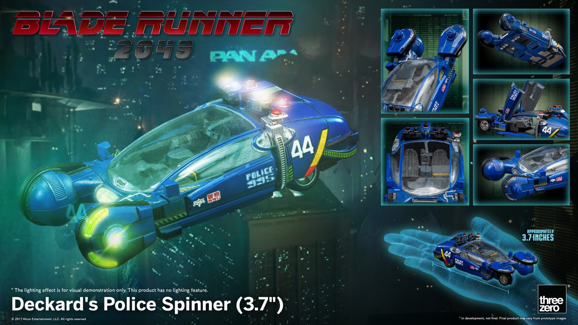 ThreeZero Actionfigur Blade Runner 2049 Deckard's Police Spinner Vehicle 10 cm Fahrzeug
