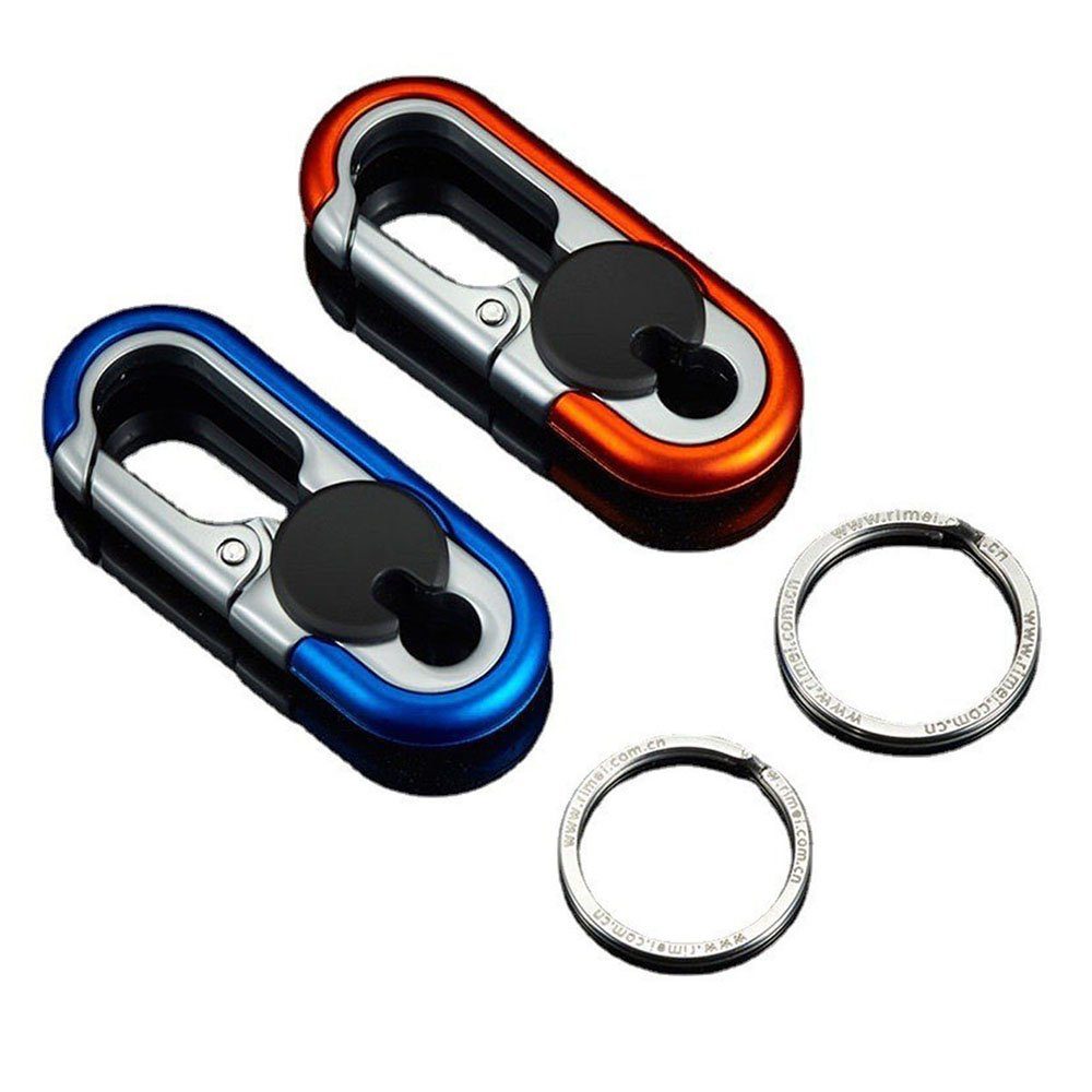flowgoer Schlüsselanhänger Set Auto-Schlüsselanhänger mit 4 Schlüsselringen  (2-tlg), Schlüsselanhänger-Karabiner, Mini-Outdoor-Werkzeuge, Unisex