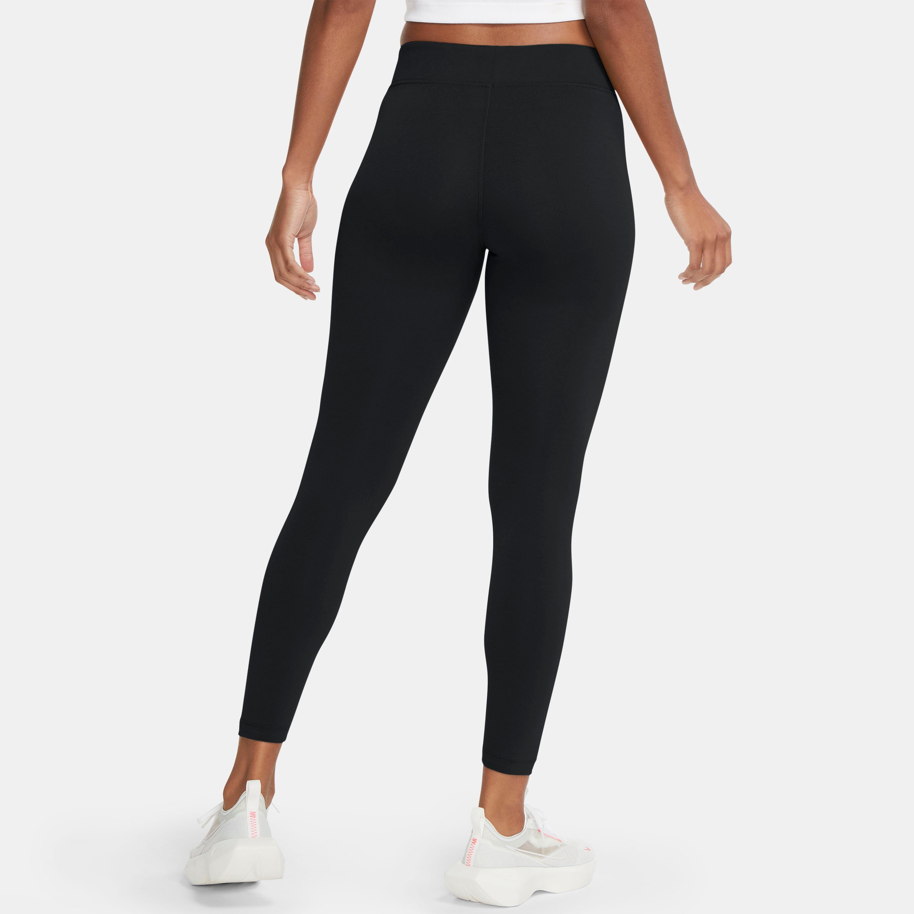 schwarz Mid-Rise Nike Women's Leggings / Leggings Sportswear Essential