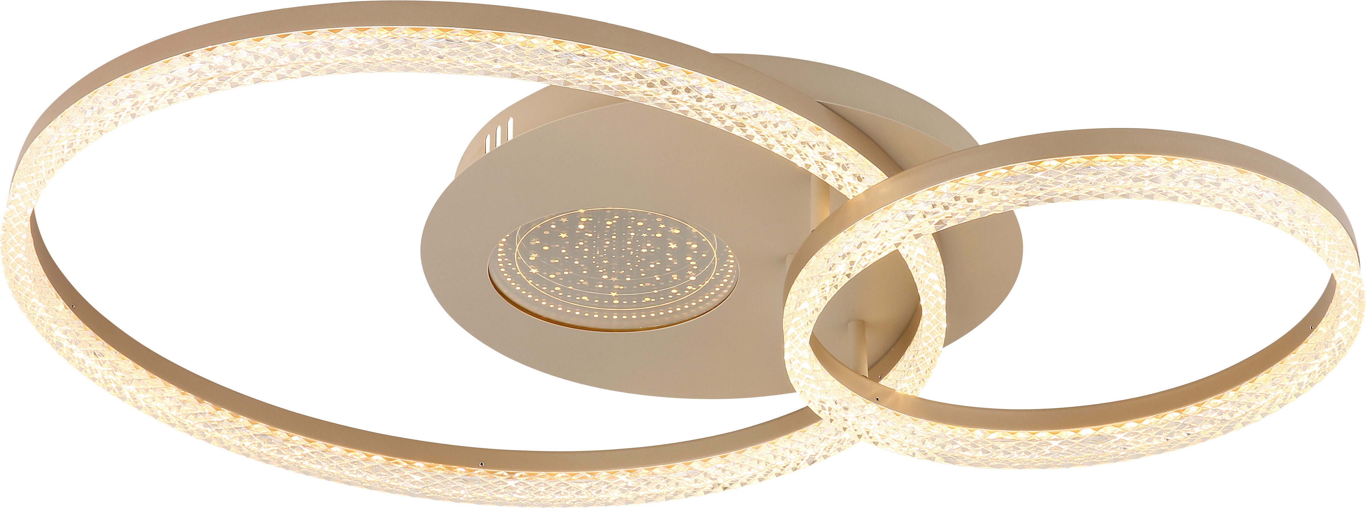 GLOBO LIGHTING Deckenleuchte SANFORD, LED fest integriert, Warmweiß, LED-Deckenleuchte mit 3D-Effekt, modern, hell & dekorativ