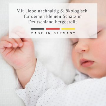 Babydecke 100% Bio-Baumwolle, kids&me, kuschelige Baby Wolldecke mit Regenbogen - MADE IN GERMANY - OEKOTEX