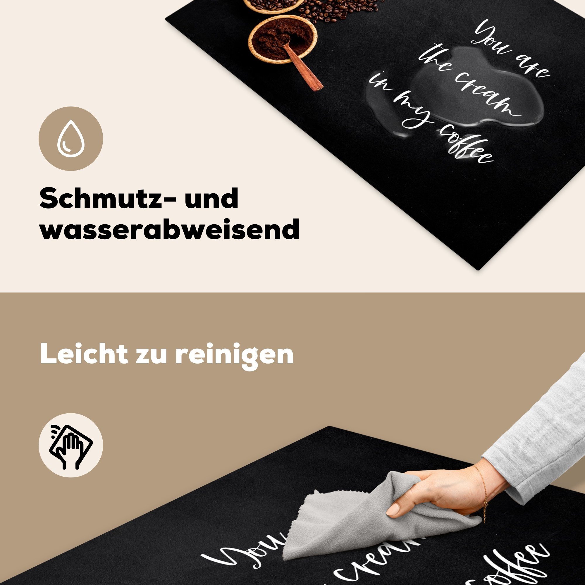 Kaffee bist Sahne die MuchoWow Vinyl, - Induktionskochfeld (1 - tlg), Schutz Du Zitate -, in Herdblende-/Abdeckplatte cm, Liebe die - Ceranfeldabdeckung küche, für 81x52 meinem Sprichwörter