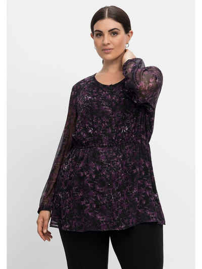 Sheego Longbluse Große Größen aus Crêpe, mit Innentop