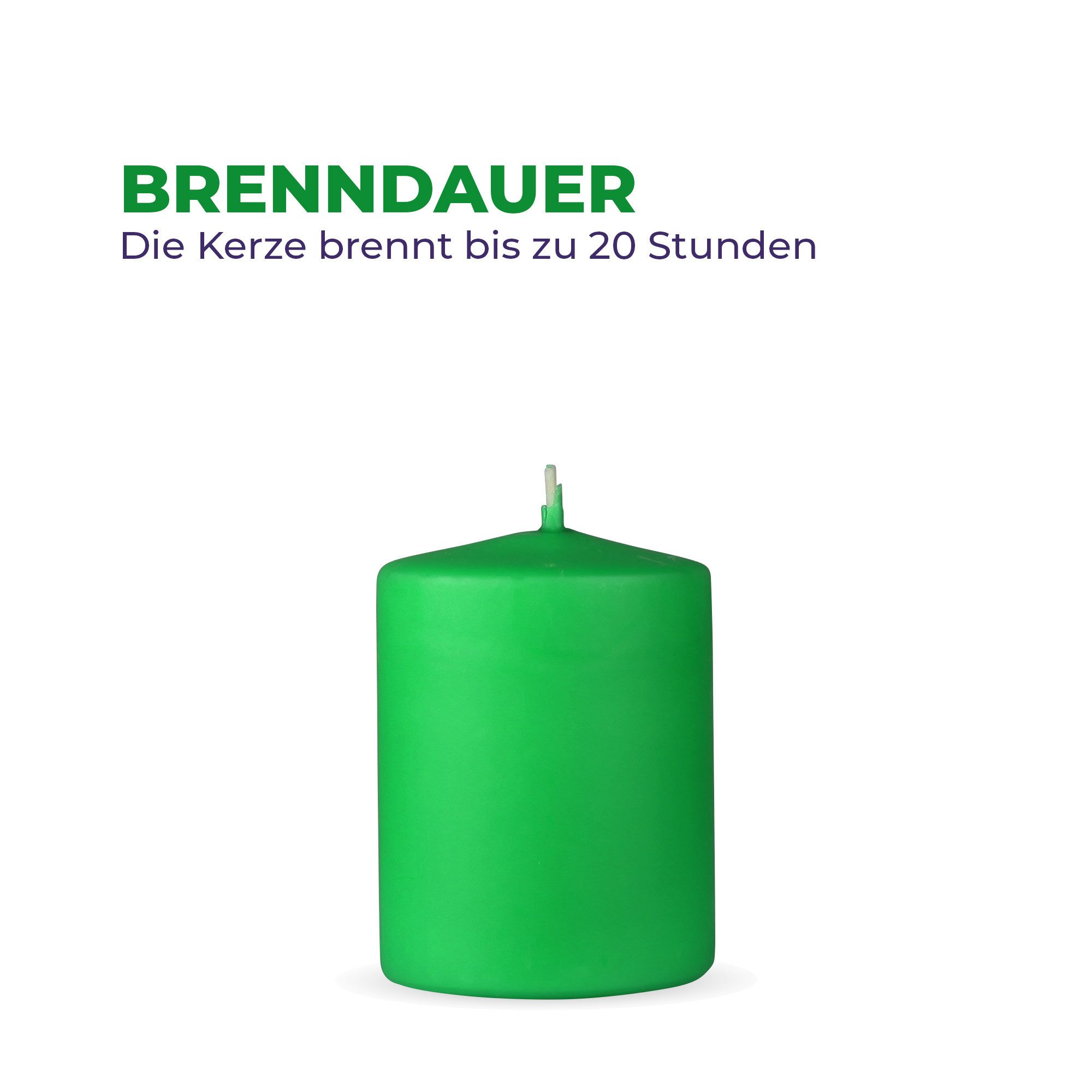 HS Candle Stumpenkerze Säulenkerze Ø7cm (1-tlg), Wachskerzen - unparfümierte Säulenkerzen - viele Farben/Größen