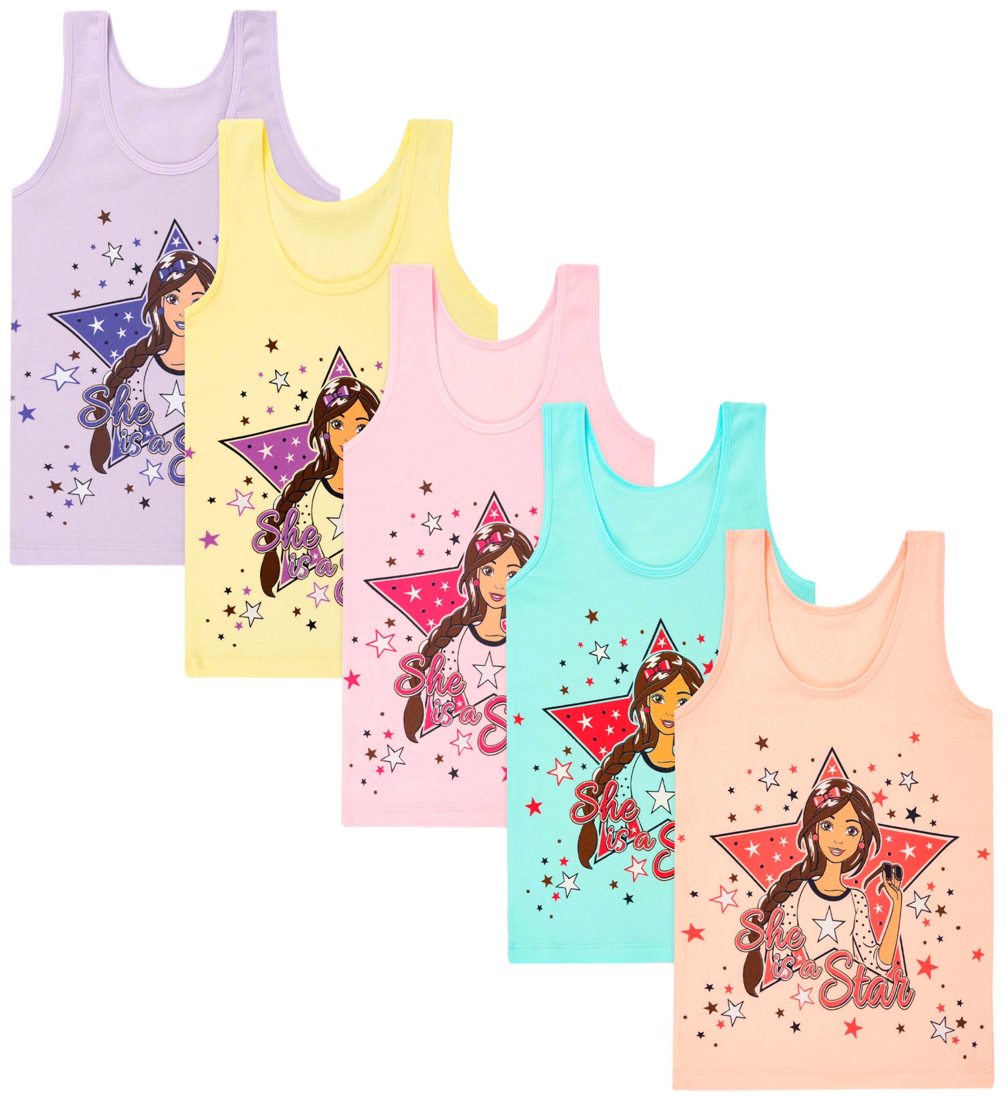 LOREZA Unterhemd 5er Set Mädchen Unterhemden - Stern - Bunt (Set, 5-St., 5er-Pack)