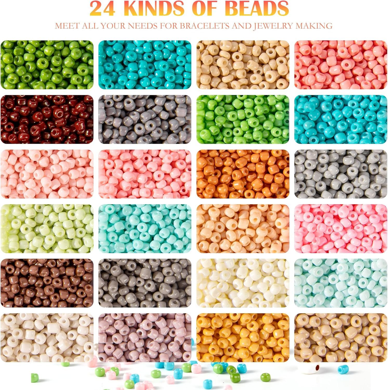 LA CUTE Perlenarmband Set Perlen-Set 3 mm DIY Armband Schmuck Bastelset 661-tlg. Glasperlen (Schmuckbastel-Set für Armbänder, Ohrringe & Ketten mit Aufbewahrungsbox, 661-tlg., 661-tlg. DIY Schmuckset mit Glas-, Holz- und Buchstabenperlen), DIY Perlen-Set 661 Teilen in Morandi-Farben für Armbänder & Schmuck