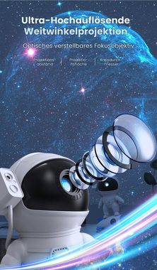 Powerwill Projektionslampe Astronaut Sternenhimmel Projektor mit Nachtlicht, 12 Blatt Film, LED fest integriert, KinderNachtlicht,USB-Ladung, LED Sternenhimmel Lampe, Magnetisches Ansaug-Design, 360° drehbare Astronaut Projektor Kinder