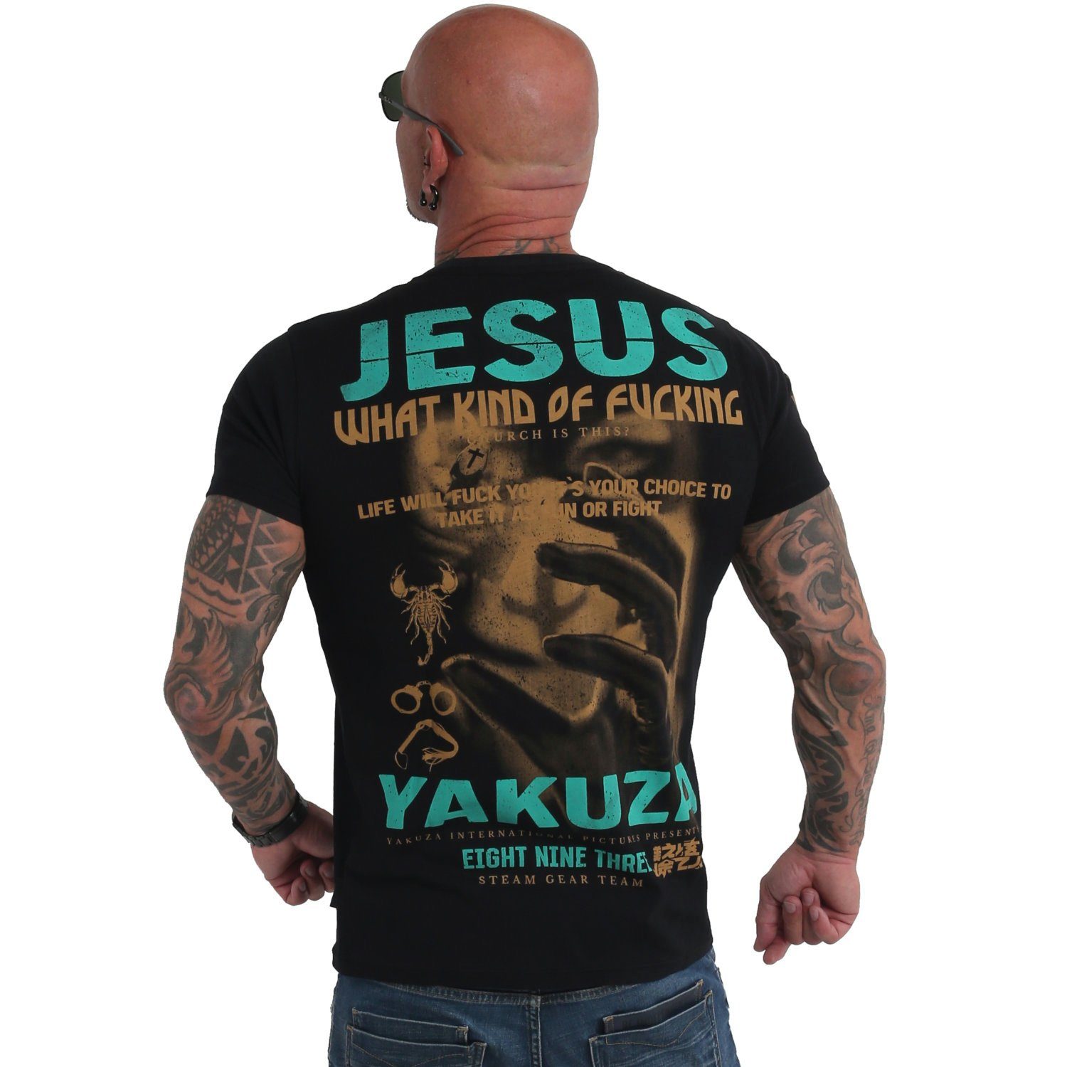T-Shirt schwarz Jesus YAKUZA
