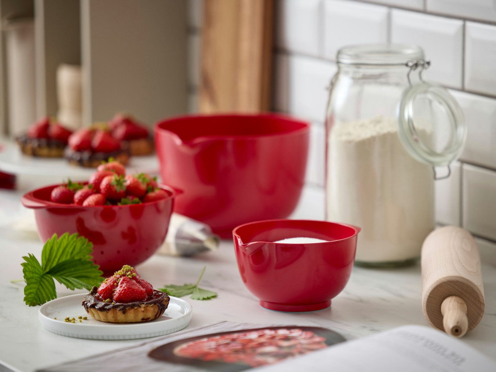 ROSTI Seiher Margrethe Seiher rot 1,5l, Melamin-Kunststoff