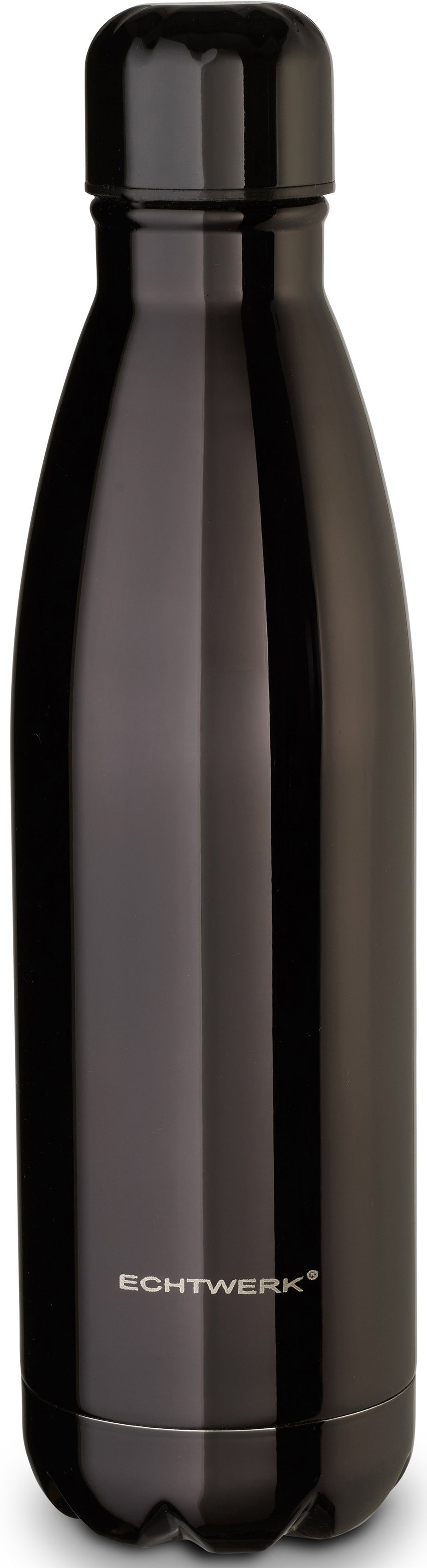 Isolierflasche aus BPA-Frei Trinkflasche, ECHTWERK schwarz Shiny, Klavierlackoptik, Edelstahl, hochwertigem