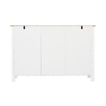Ulife Sideboard Kommode mit 2 Türen und 3 Schubladen,Maße: B120/H80/T35 cm, Lackierte MDF, Kommode mit Metallgriffen