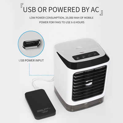 GelldG Tischventilator Luftreiniger mit Verdunstungskühlung, Klimaanlage, Mini Klimagerät