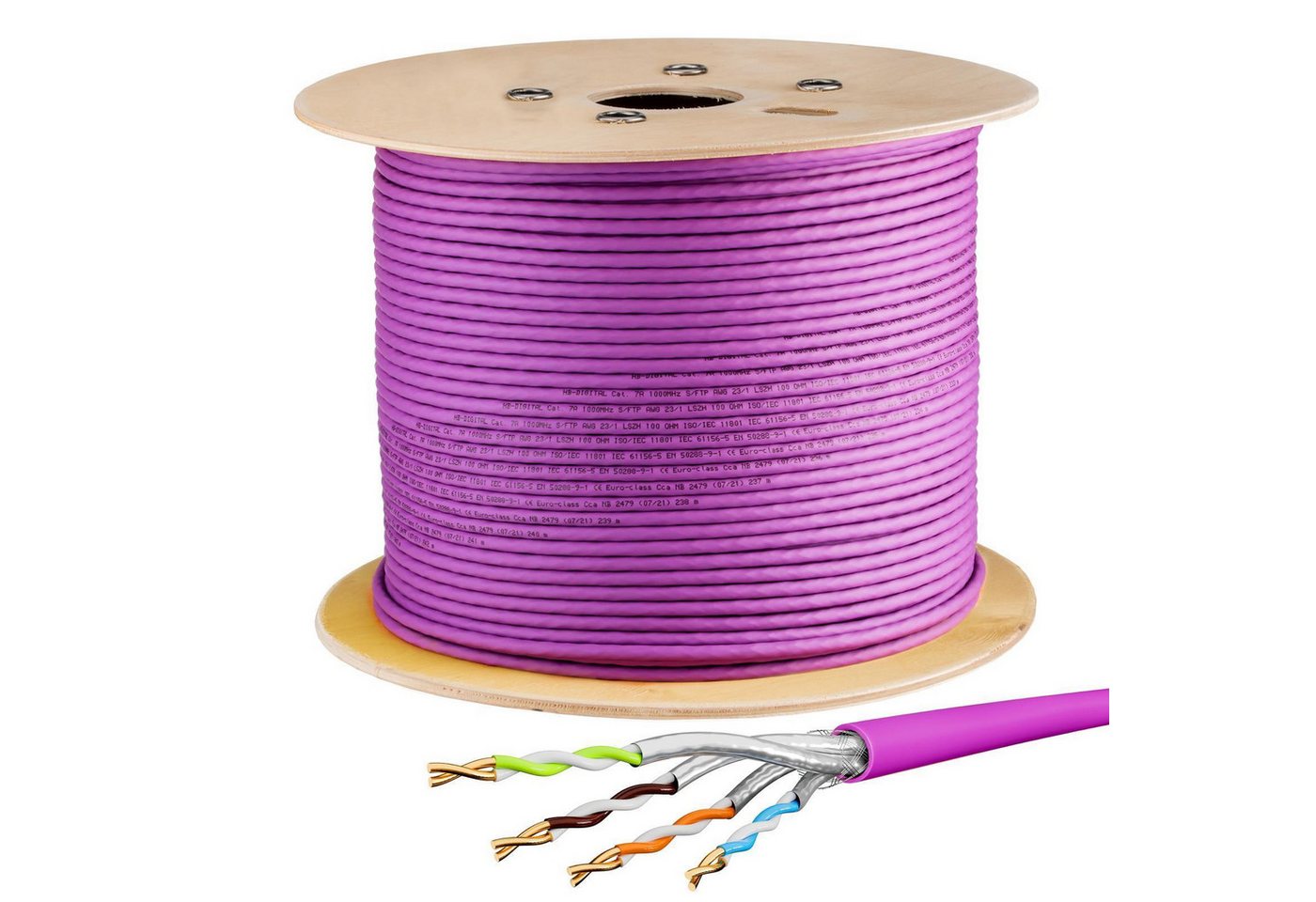Thumbnail - HB-DIGITAL CAT 7a Installationskabel Verlegekabel S/FTP AWG23 LSZH Netzwerkkabel, Netzwerkstecker, (25000 cm), Premium Q...