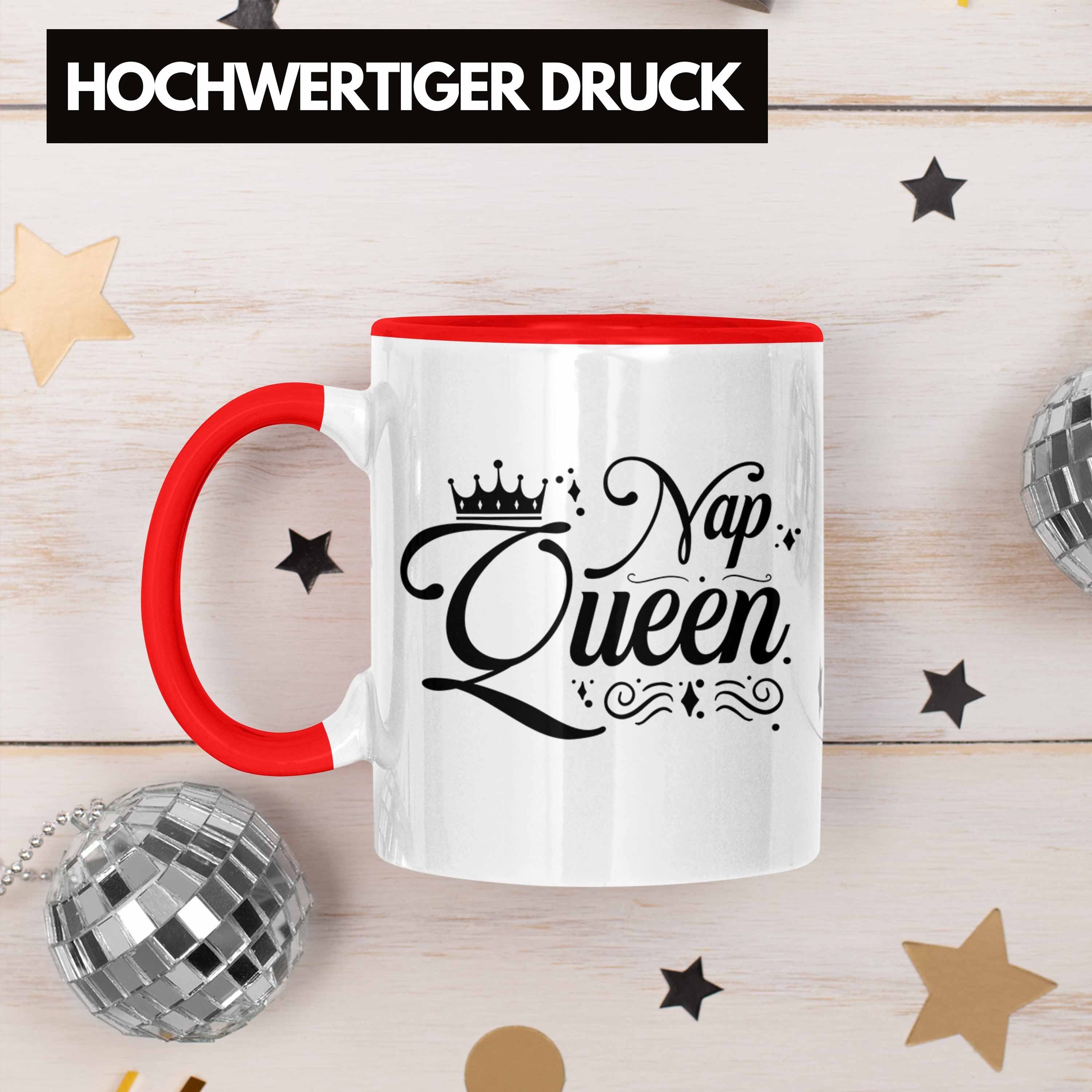 Tasse Mädchen Lustige Tasse Trendation Nap Freundin - Trendation Geschenkidee Rot Tochter MIttagsschlaf Queen Geschenk