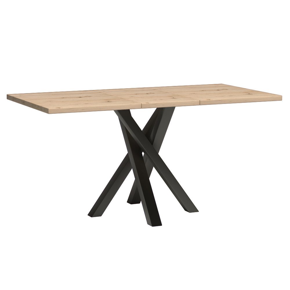 Lomadox Esstisch CALLAO-161, ausziehbar 120-160 cm Eiche mit Metallgestell günstig online kaufen