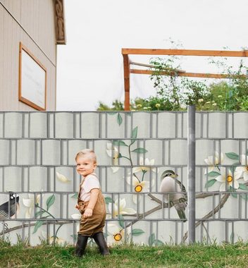 MyMaxxi Sichtschutzstreifen Zaunsichtschutz Malerei Vogel im Frühling Sichtschutz Garten Zaun