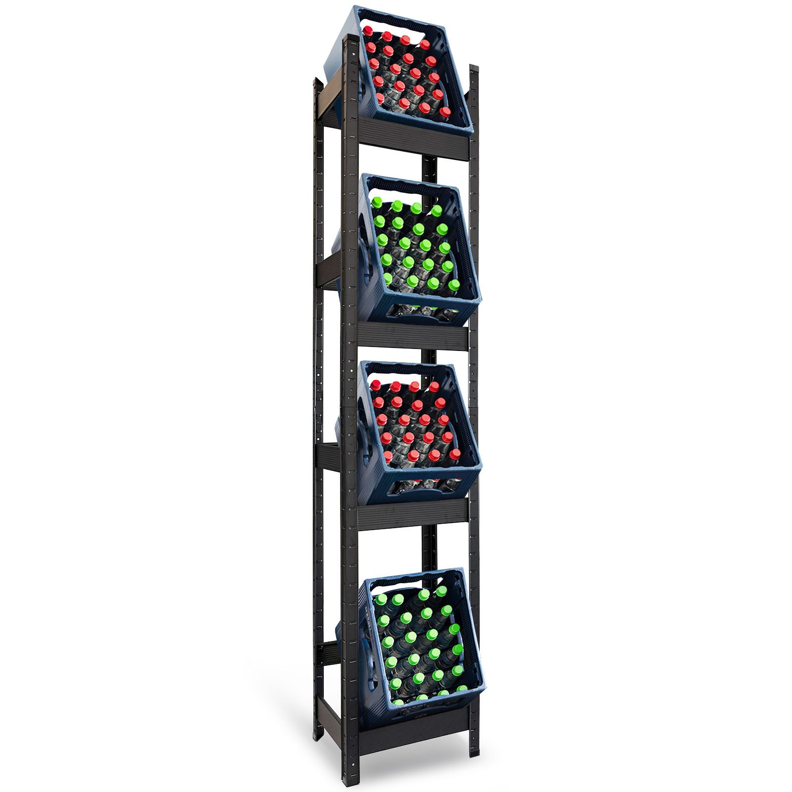 Floordirekt Flaschenregal Osaka, Aus pulverbeschichtetem Stahl für 3 bis 9 günstig online kaufen