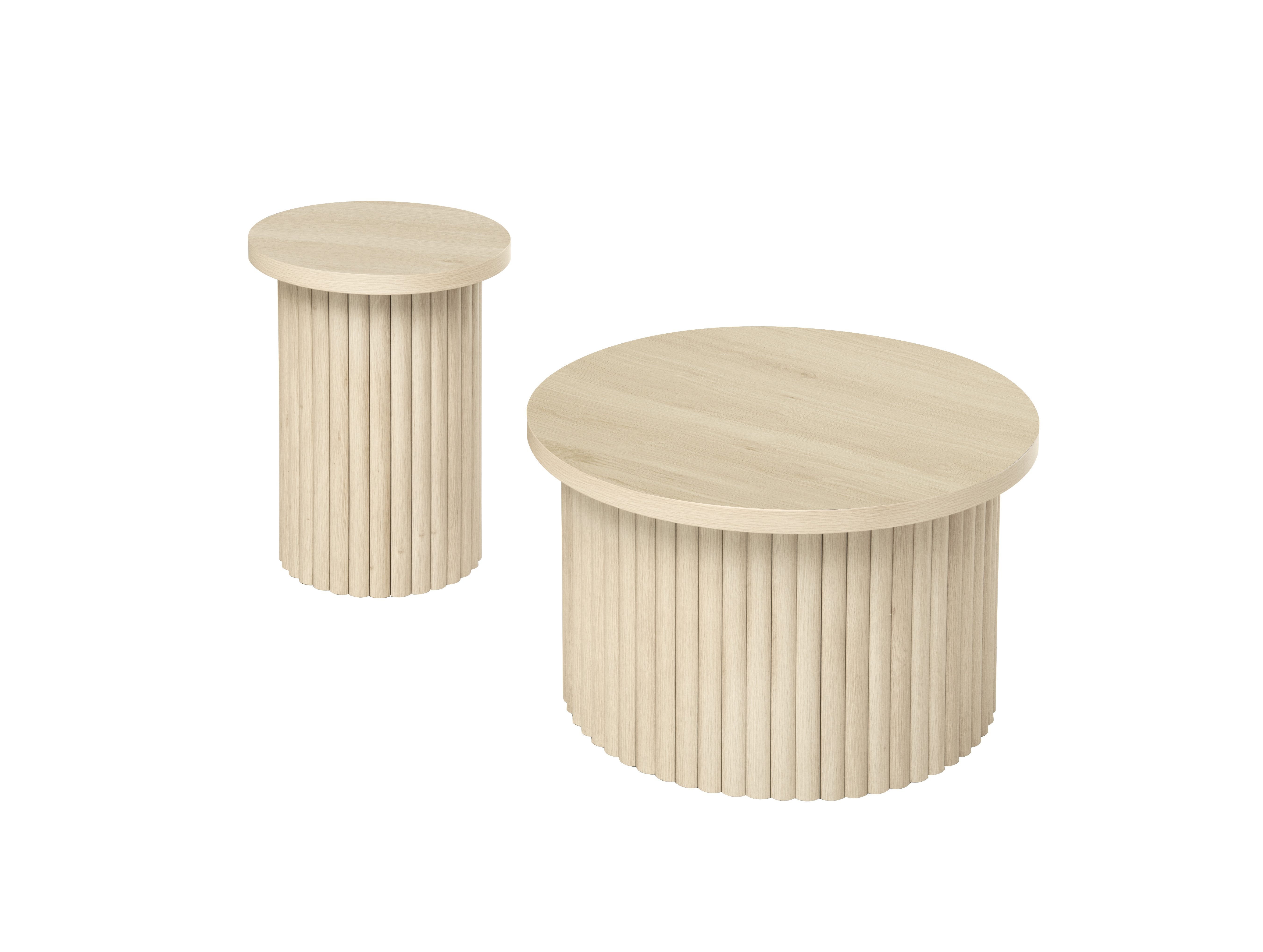 MODFU Couchtisch Runder Beistelltisch im 2er-Set günstig online kaufen