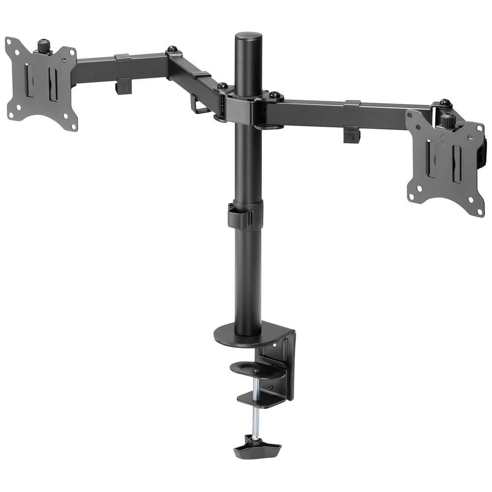 Digitus Monitor-Halterung Dual Monitor Klemm-Halterung 15-32″, 2x 8 kg DA-90400, (Höhenverstellbar, Neigbar, Schwenkbar)