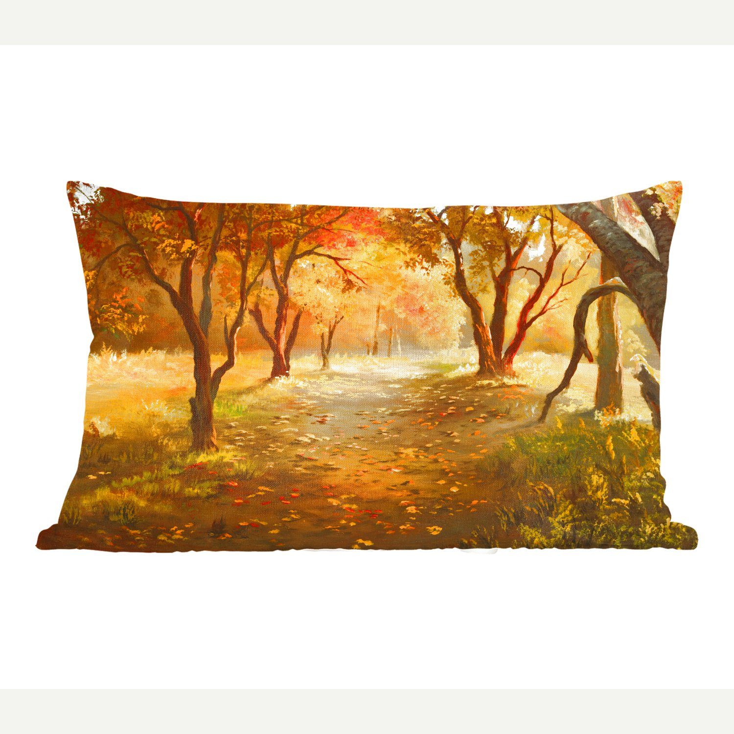 MuchoWow Dekokissen Eine Illustration eines Waldes im Herbst, Wohzimmer Dekoration, Zierkissen, Dekokissen mit Füllung, Schlafzimmer