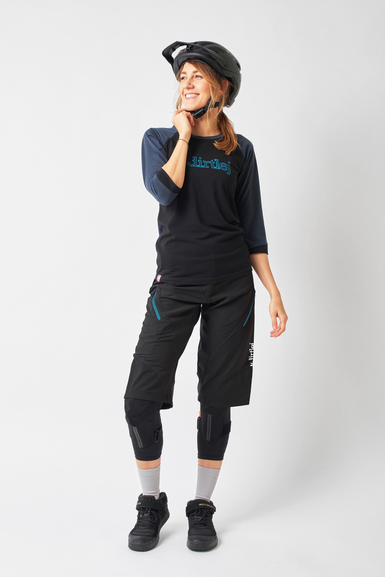 Dirtlej Funktionsshorts trailscout MTB shorts ladies black/turq