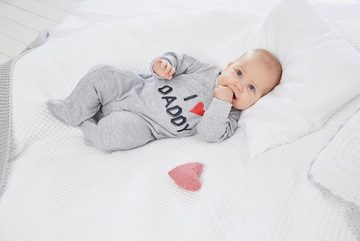 Klitzeklein Schlafoverall I love Mummy / I love Daddy (Packung, 2-tlg) aus Bio-Baumwolle, Baby-Overalls