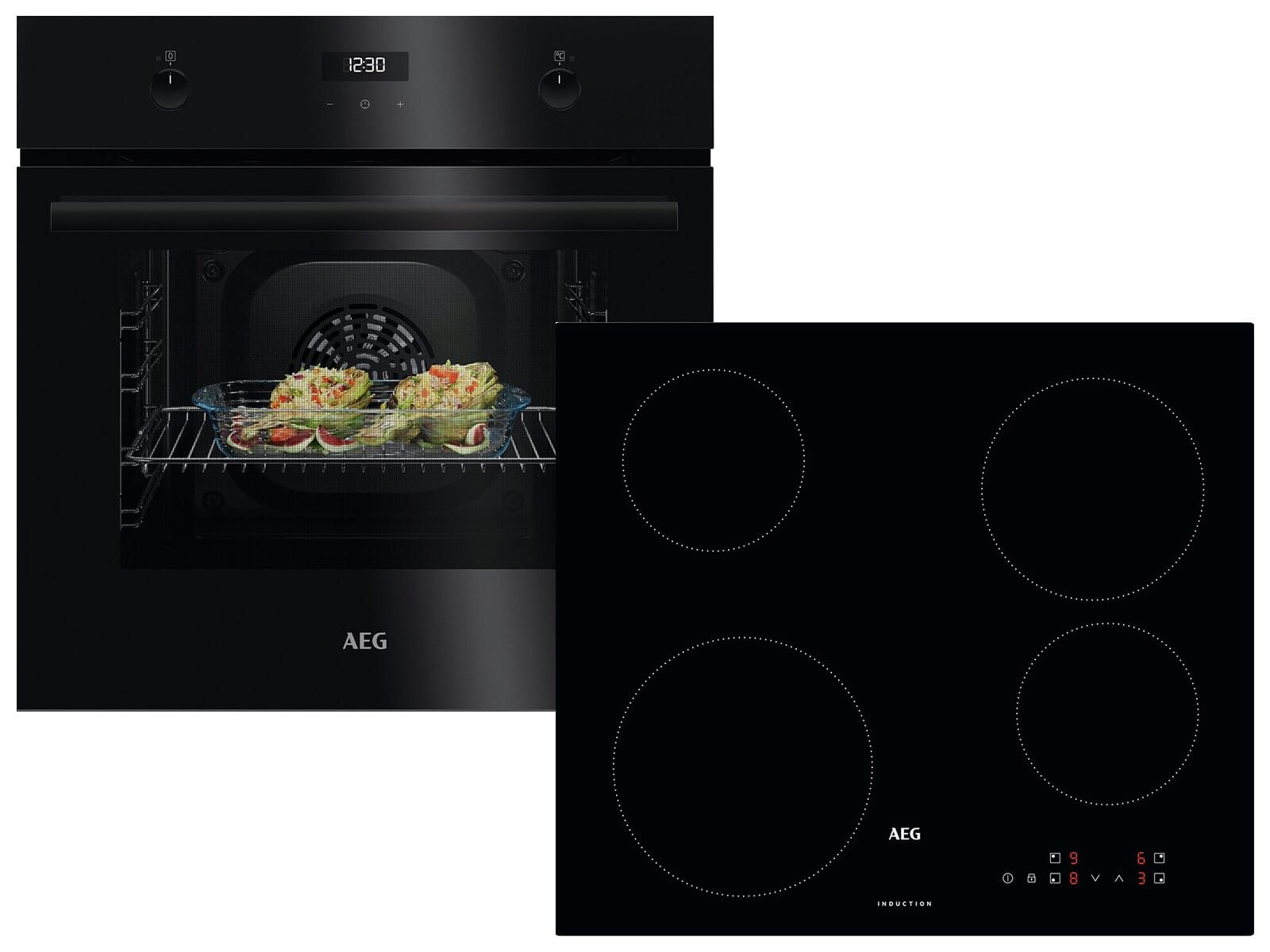 AEG Backofen-Set, mit kein Auszug vorhanden, Reinigung mit Wasser / Dampf, Timer, TouchControl-Bedienung
