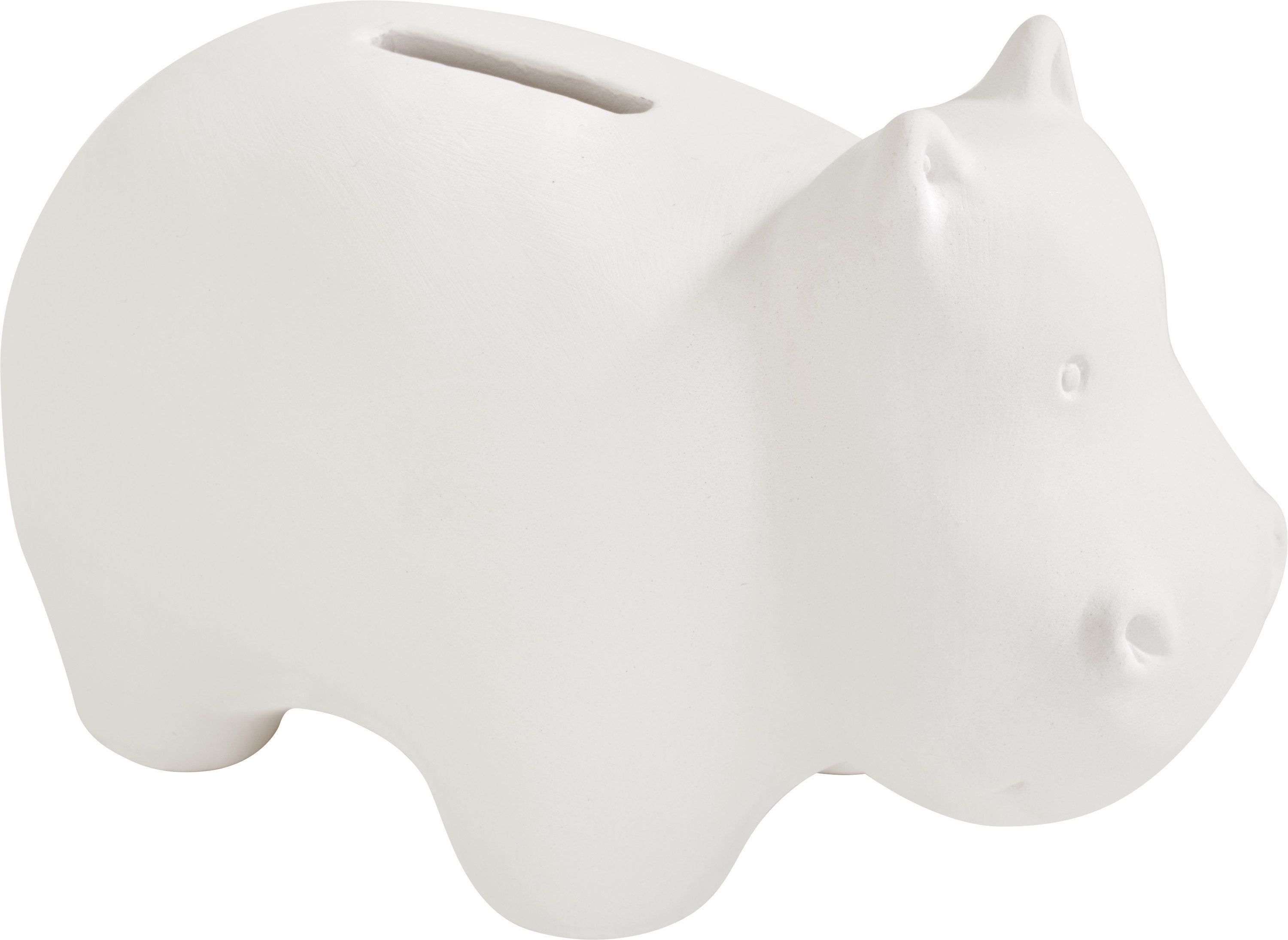 VBS Spardose Hippo Keramik Weiß, 13x7,5x9cm