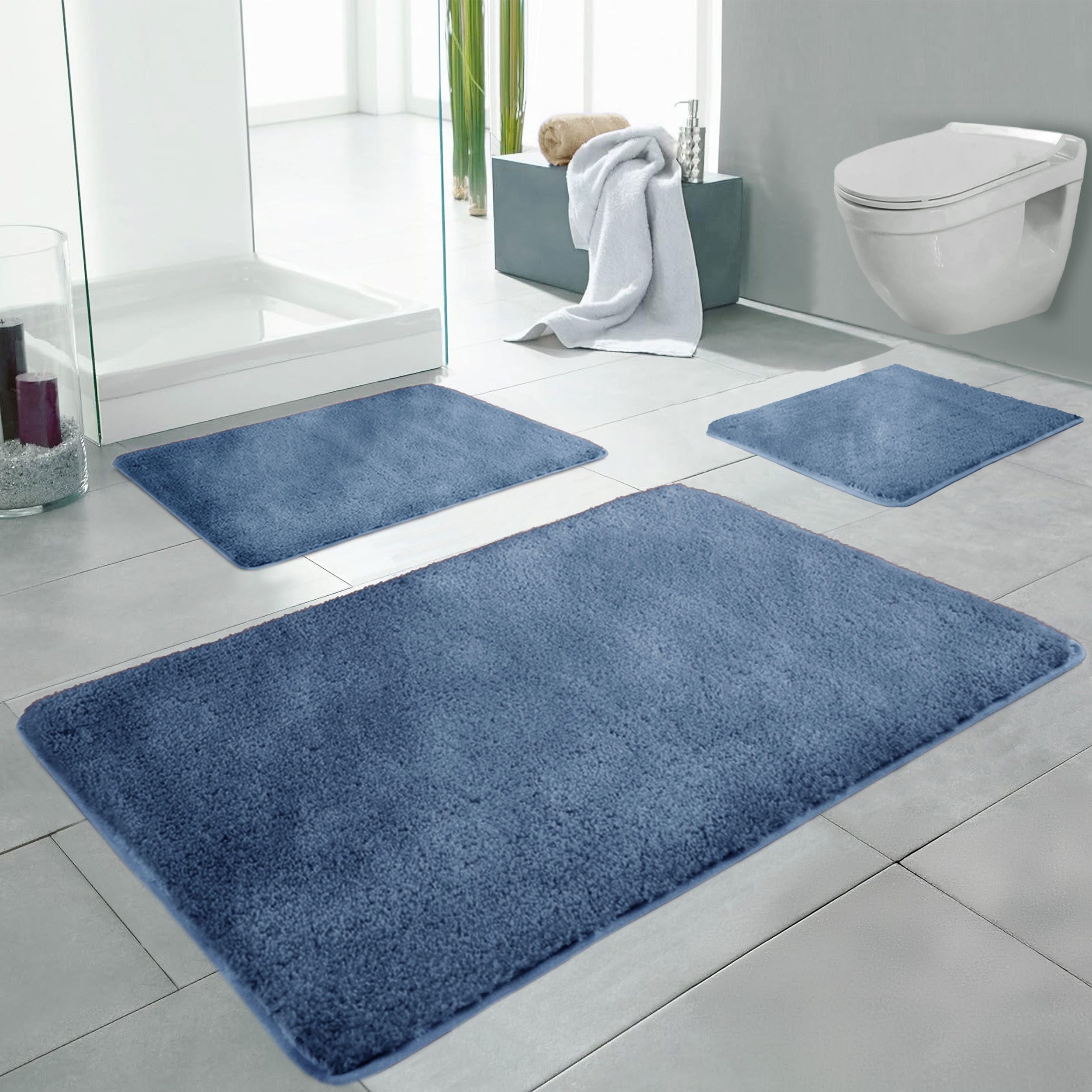 LindenBerg Badematte Badvorleger mit Mikrofaser - Badezimmer Teppich, Höhe günstig online kaufen