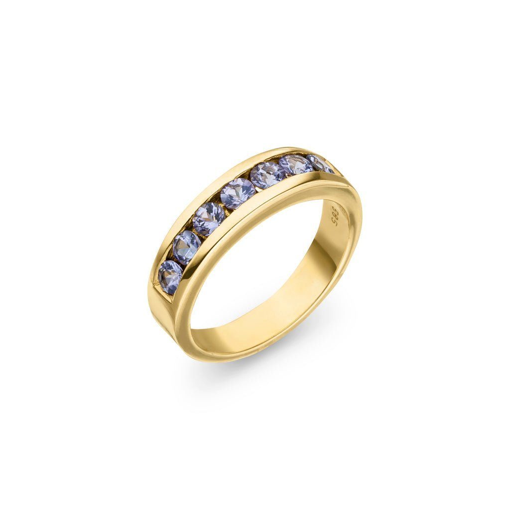 Goldring hochwertige 585), (Gelbgold SKIELKA ct. Tansanit DESIGNSCHMUCK Goldschmiedearbeit 1,54 Deutschland "Channel" Ring aus