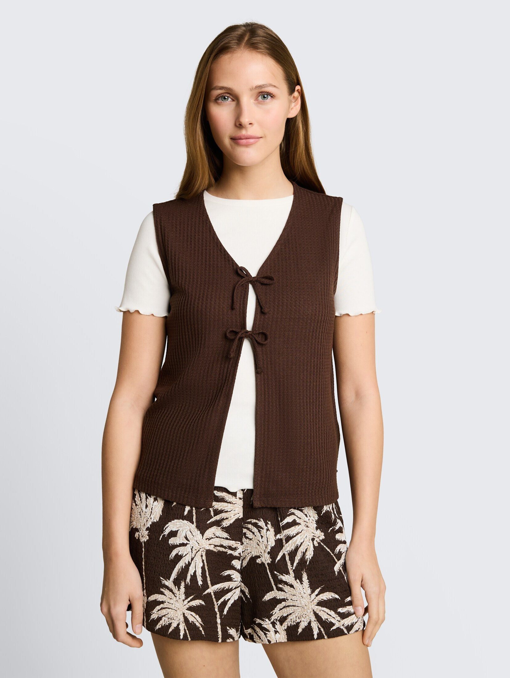 TOM TAILOR Denim Trägertop T-Shirt Top mit Schleifen-Details