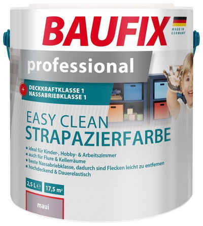 Baufix Wand- und Deckenfarbe »professional Easy Clean Strapazierfarbe«, 2,5 Liter, ideal für Kinder-, Hobby- und Arbeitszimmer