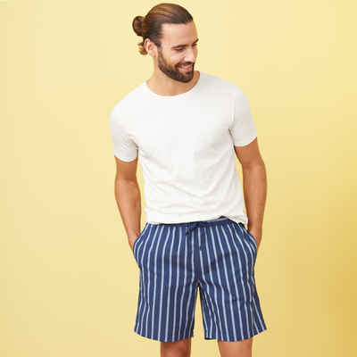 LIVING CRAFTS Schlafshorts KRISTIAN Klassischer Streifenlook in legerem Schnitt