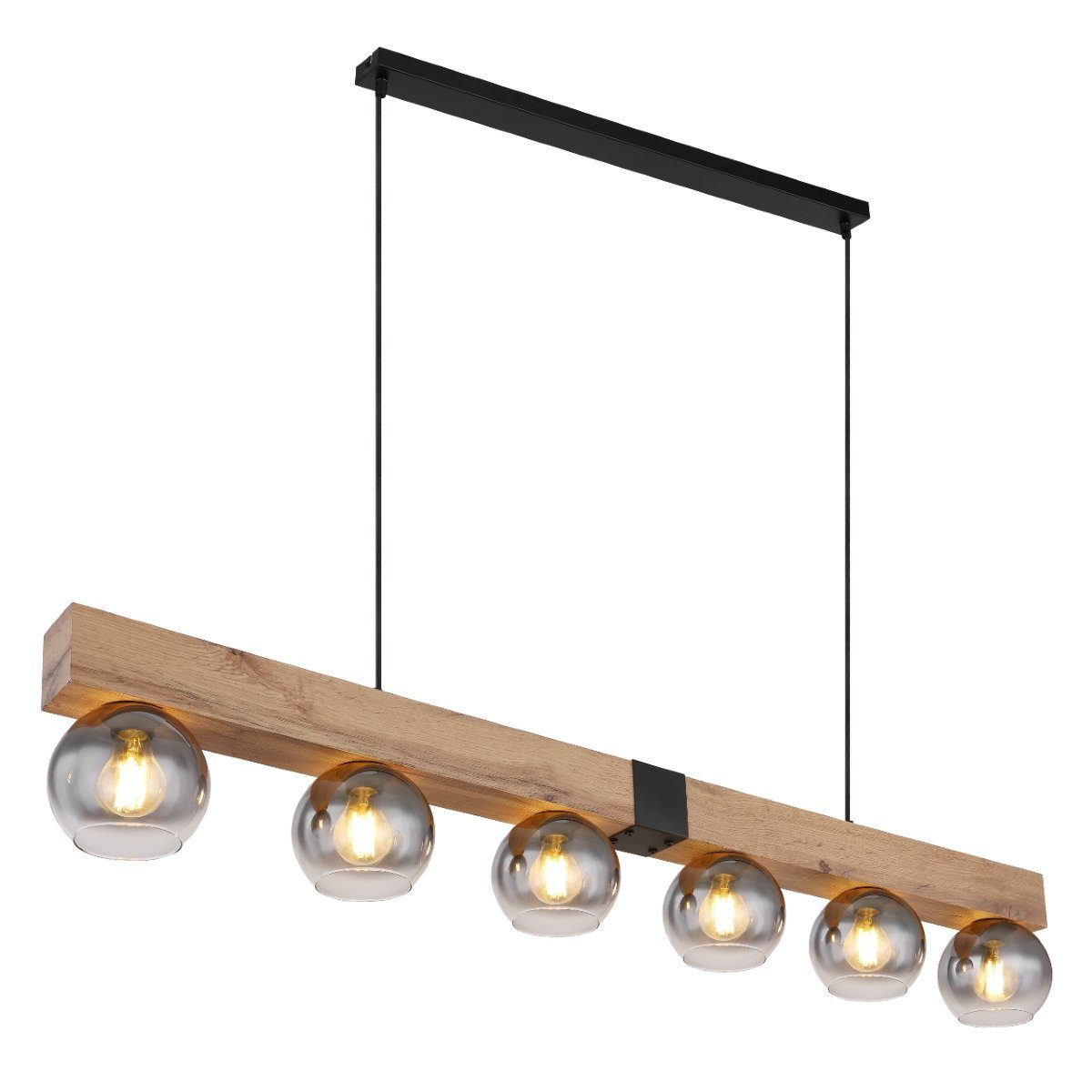 GLOBO LIGHTING Pendelleuchte Moitas, ohne Leuchtmittel, Rauchglasschirme