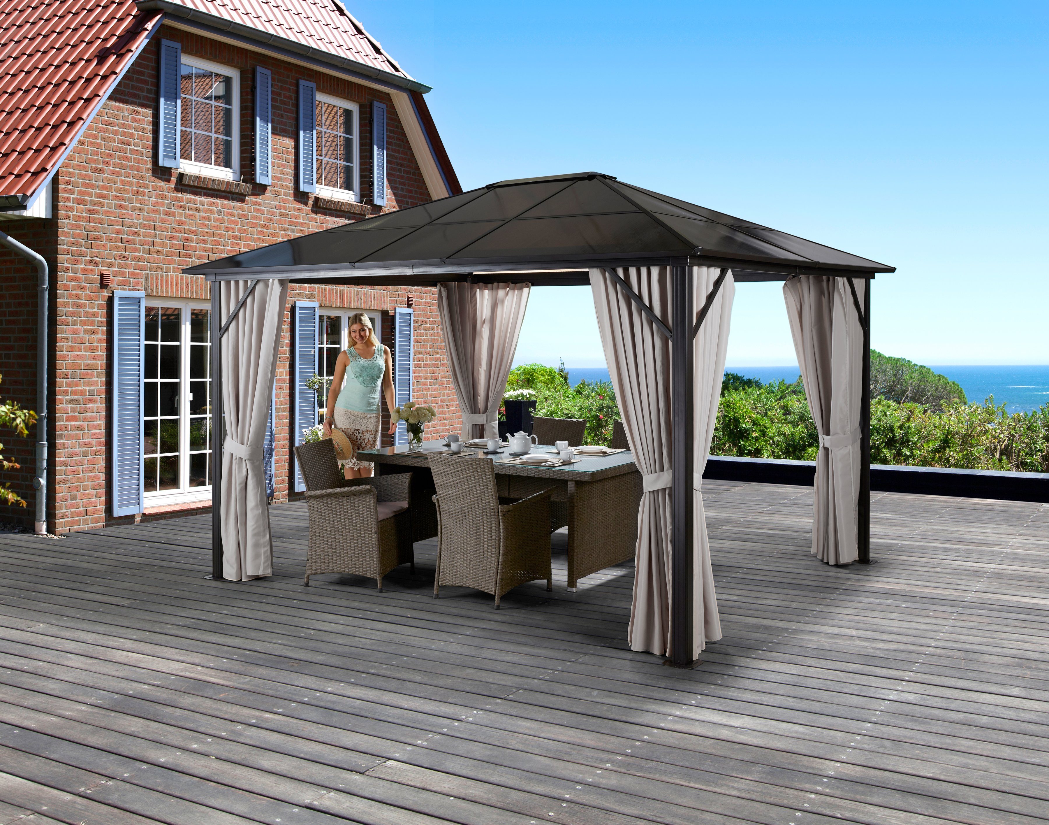 KONIFERA Pavillon mit Seitenteilen »Aruba«, BxL 300x400 cm online