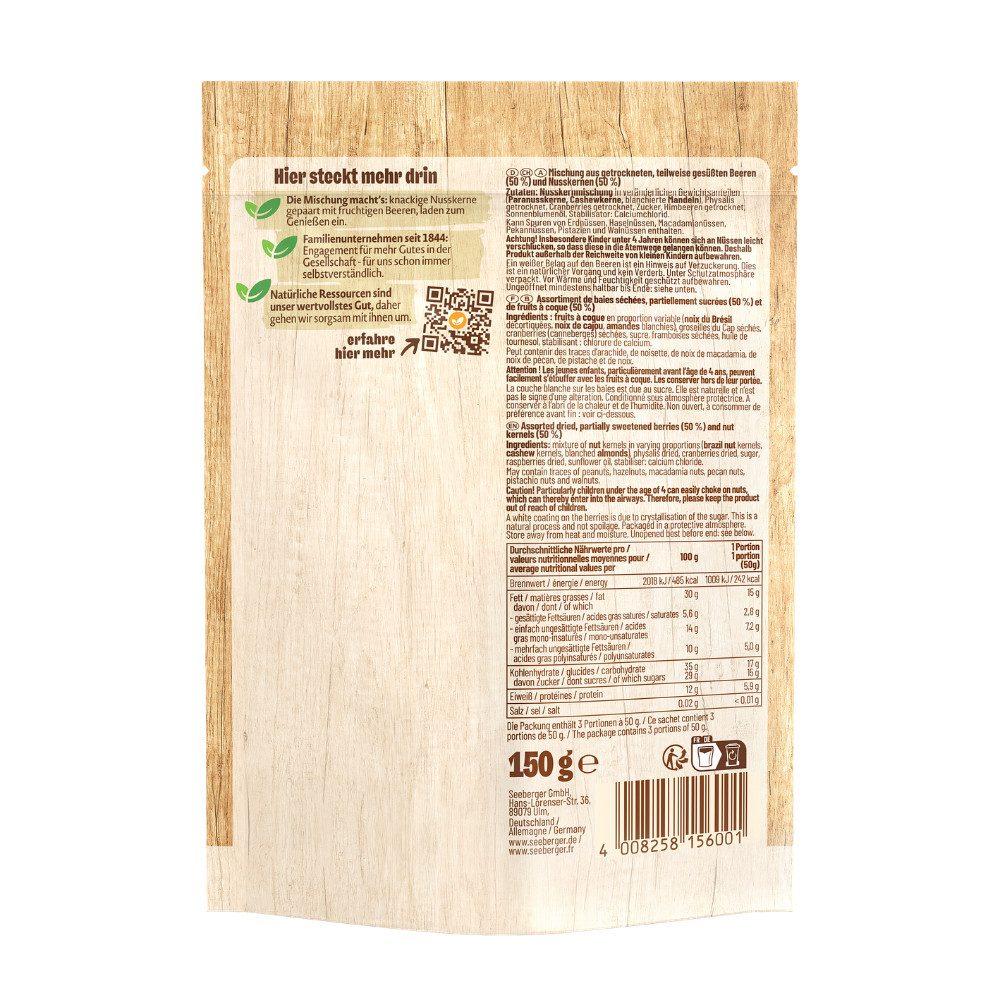 Seeberger Snacks Nüsse Seeberger Beeren-Nuss-Mix Multipack - 6 x 150 g
