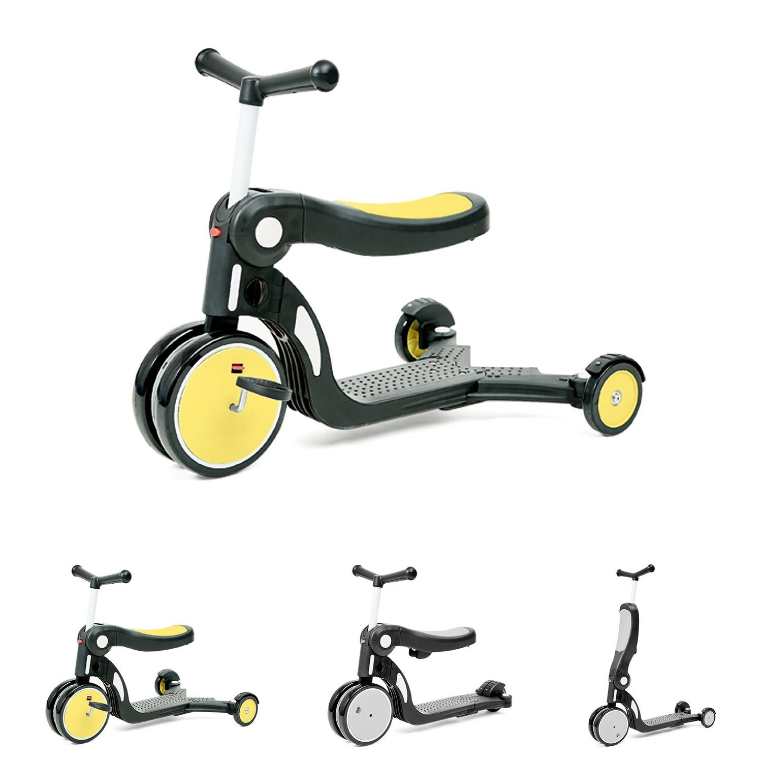 Chipolino Cityroller Kinderroller Laufrad Dreirad All Ride 4 in 1, höhenverstellbar gelb