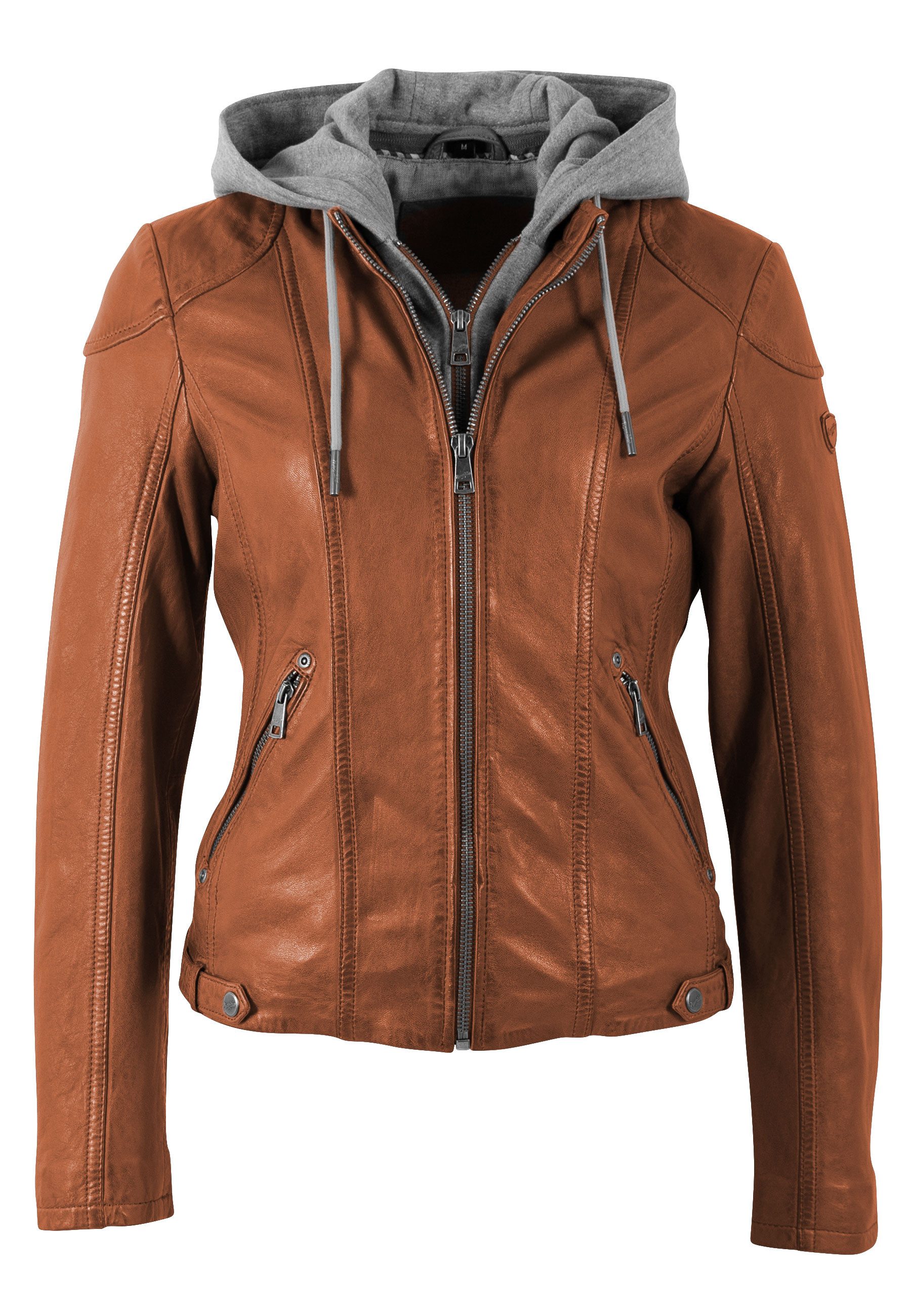 Mauritius Lederjacke MWAmmy mit abnehmbarer Kapuze