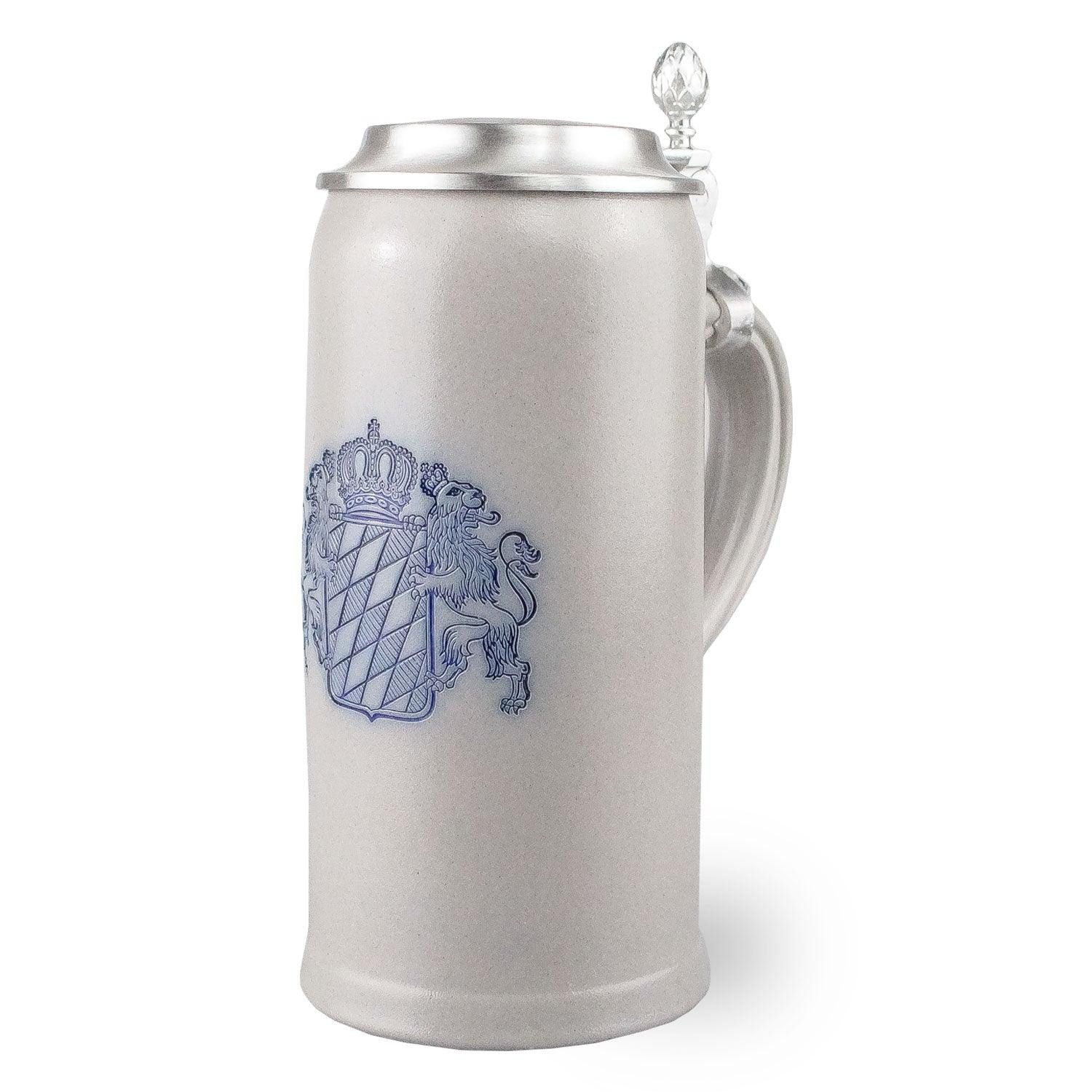 Bavariashop Bierkrug PREMIUM Bierkrug "Bayern" schlank • 0,5 Liter, Steinzeug