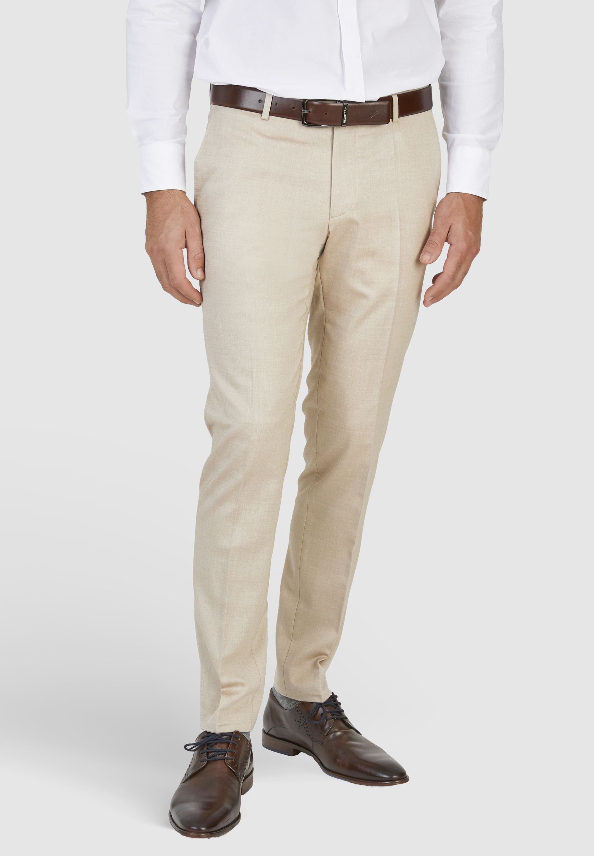 Anzughose beige Pin-Ponit-Muster PARIS HECHTER mit