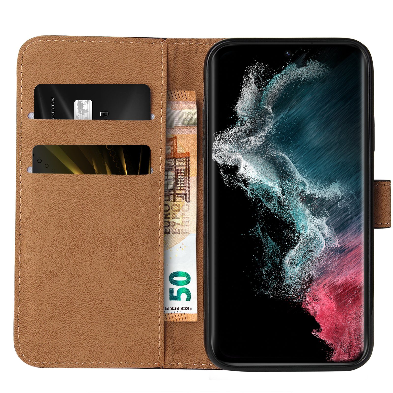 Tec-Expert Handyhülle Klapp Hülle für Samsung Galaxy S22 Ultra 6.8 Zoll, 6.8, Flip Case für Samsung Galaxy S22 Ultra