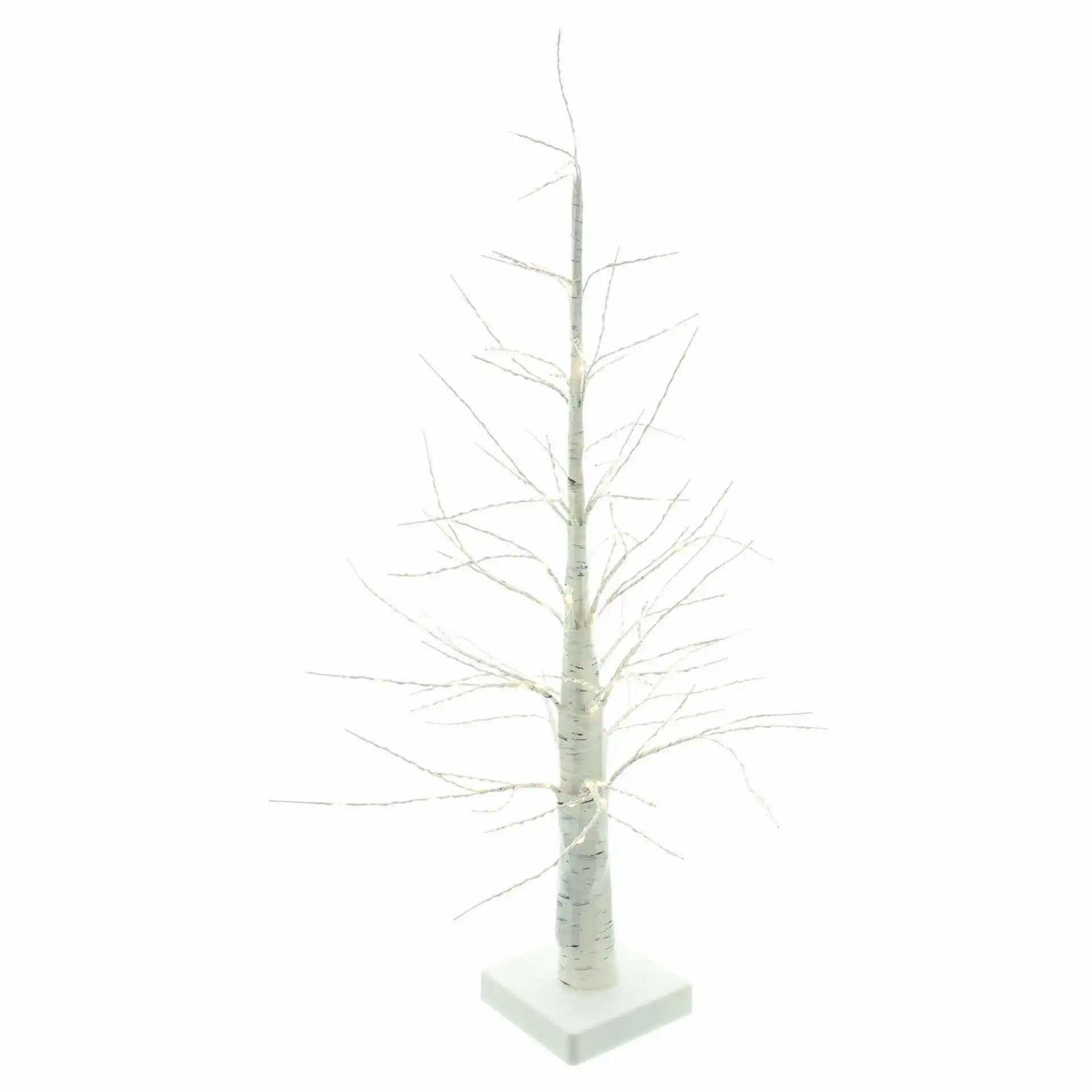 Dekoleidenschaft LED Baum "White" Leuchtbaum 60 cm, Lichterbaum 158 LED, Timer, Weihnachtsdeko, Timer, Deko Weihnachten