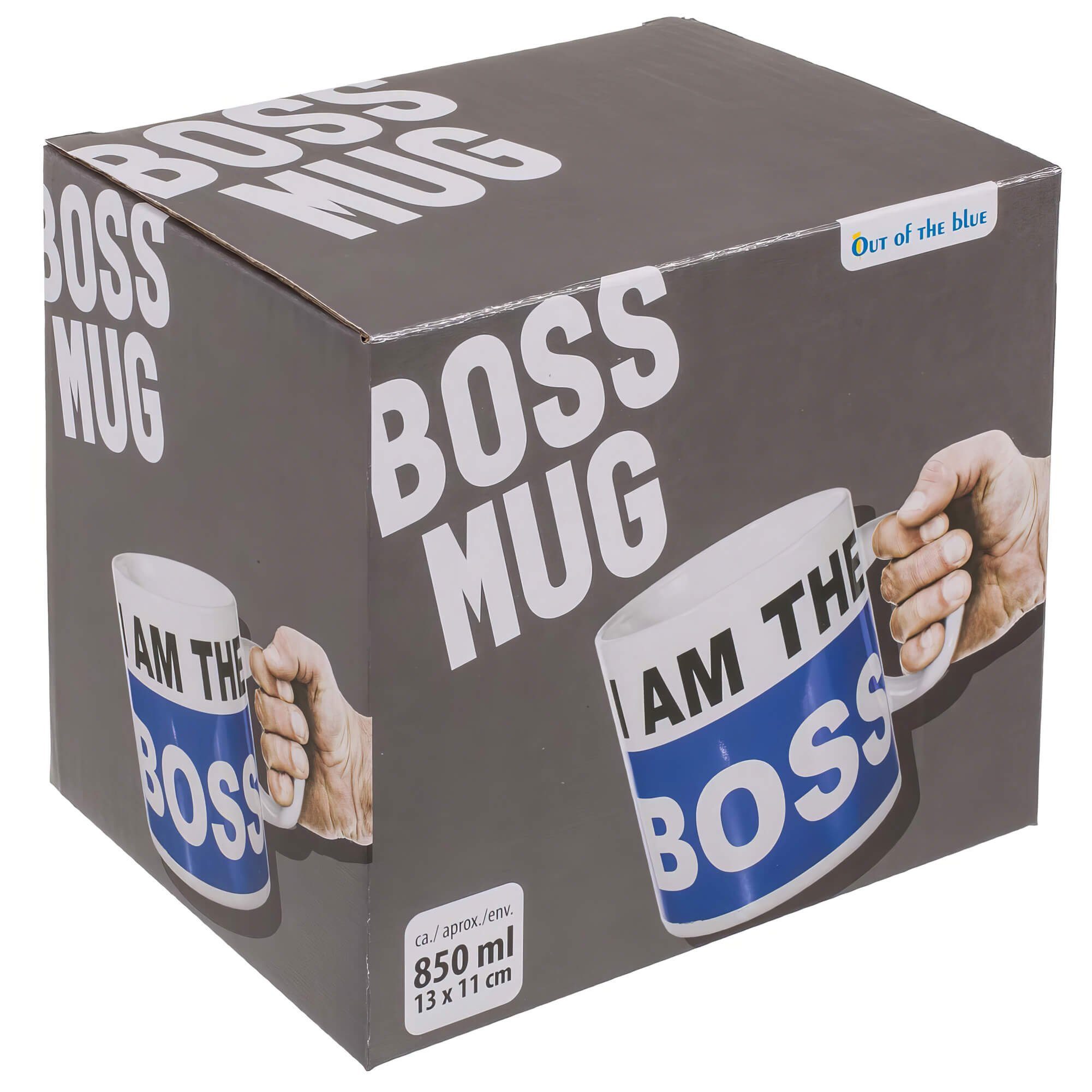 Out of the Blue Tasse XL-Tasse i am the boss Kaffeebecher Kaffeetasse Jumbotasse, Keramik
