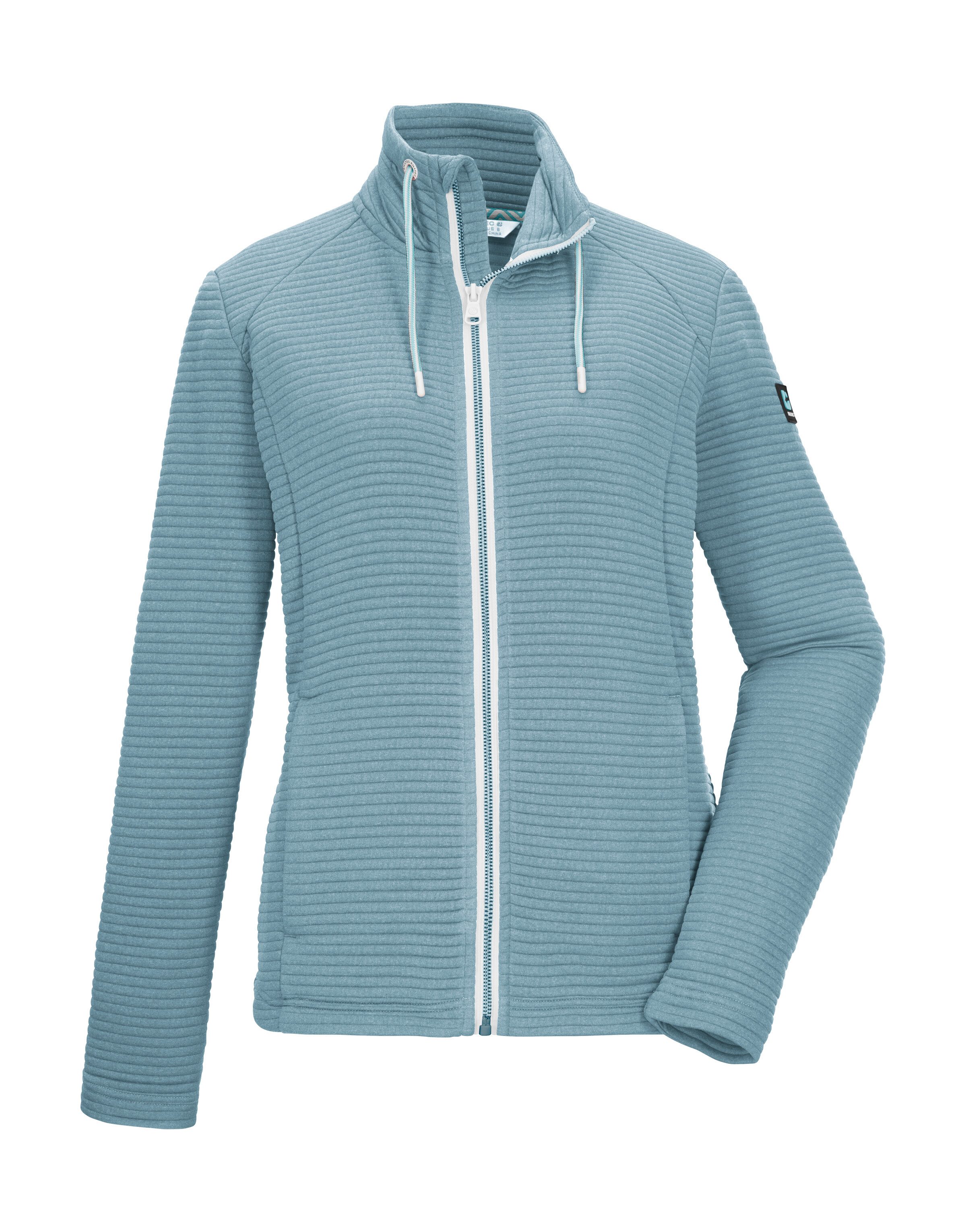 Killtec Strickjacke KOS 12 WMN FLX JCKT Elastische Damenjacke, gestreift, mit Kinnschutz und Taschen