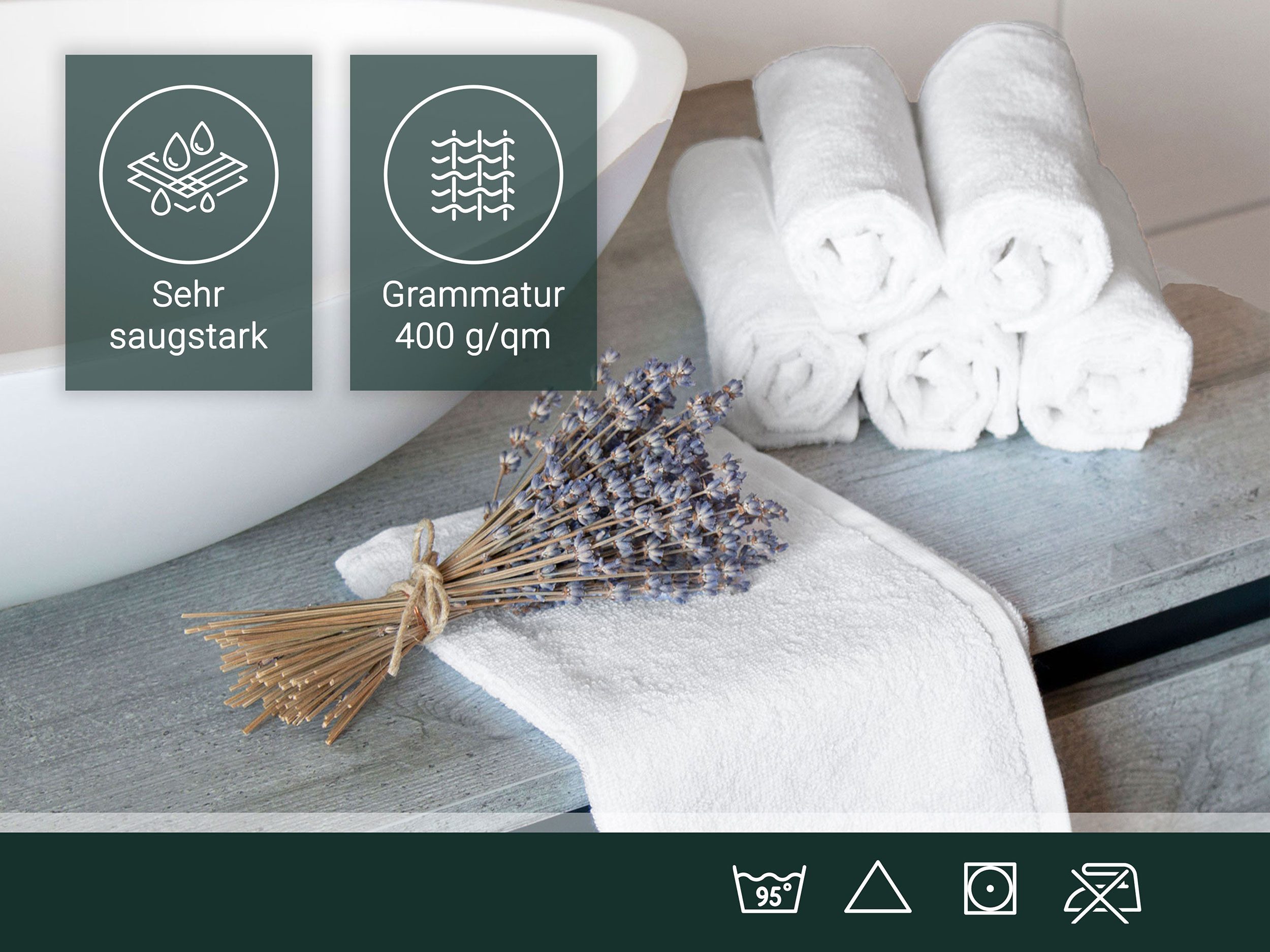 ZOLLNER Gästehandtücher, Walkfrottier (10-St), 30 x 50 cm, 100% Baumwolle, günstig online kaufen