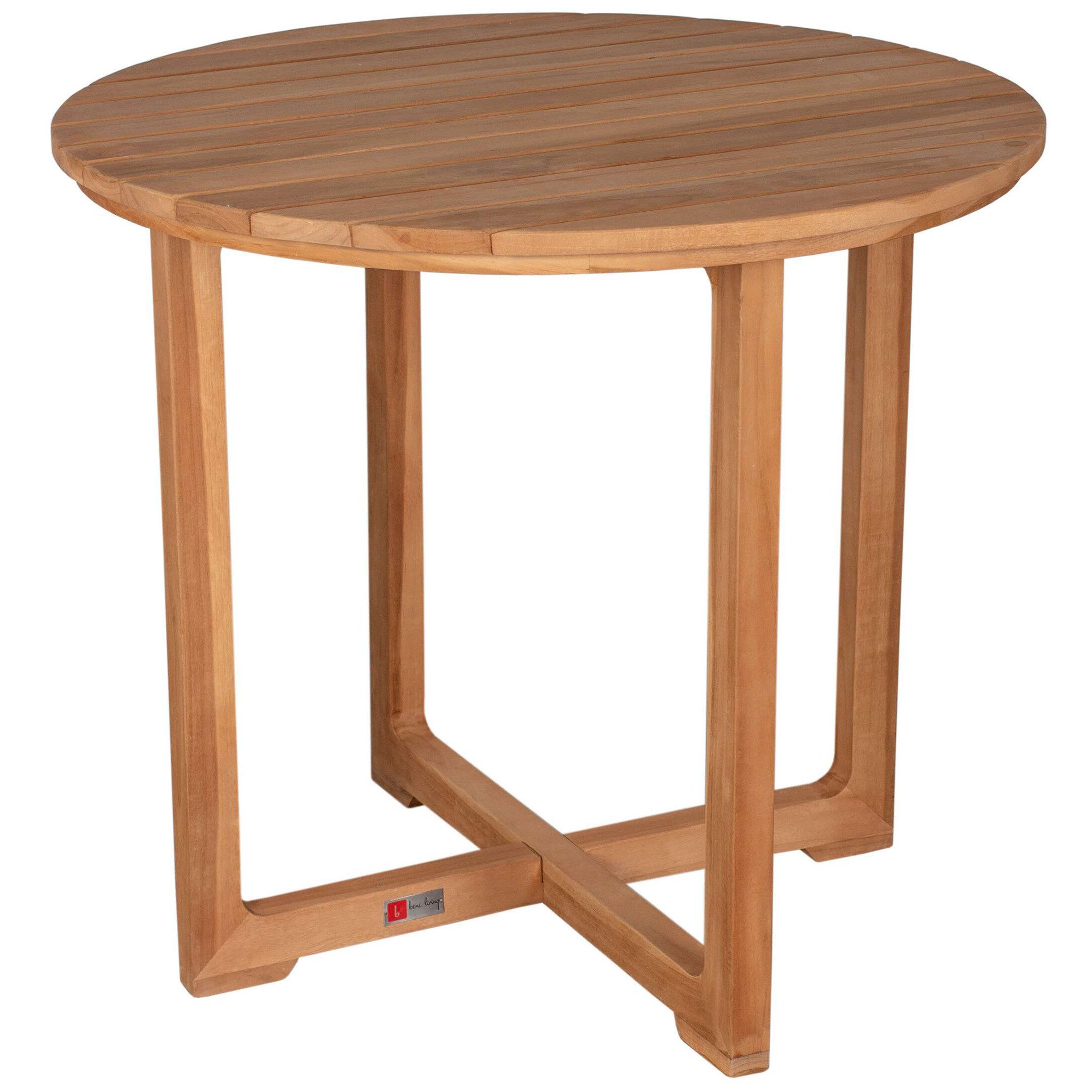 bene living Gartentisch Retford Ø 85 cm -Teakholz, Gartentisch mit runder Tischplatte und stabilem Gestell