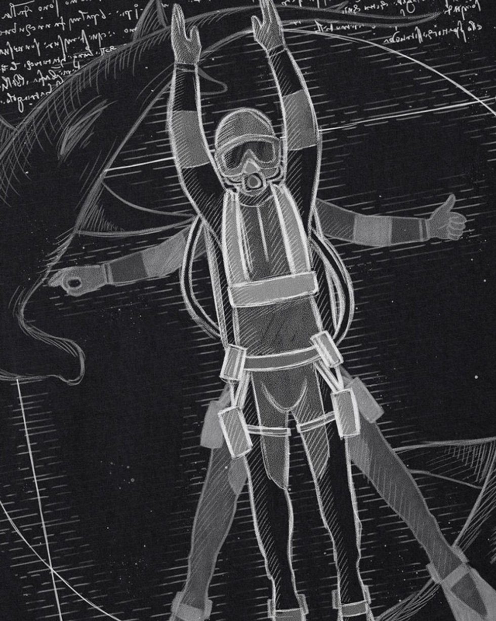 style3 T-Shirt Vitruvianischer Taucher flossen scuba schnorcheln tauchen un günstig online kaufen