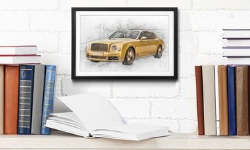 WandbilderXXL Bild mit Rahmen Golden Bent, Auto, Wandbild, in 4 Größen erhältlich
