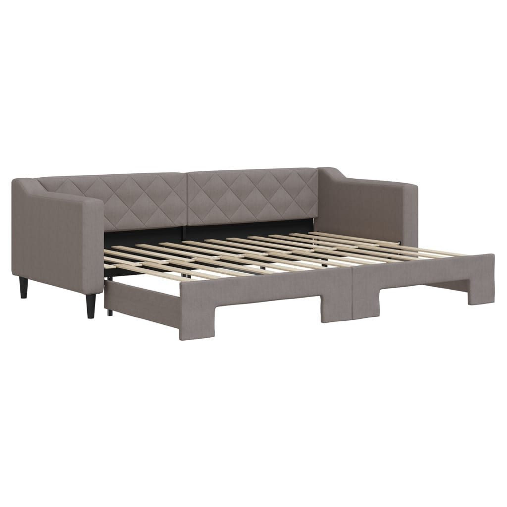 vidaXL Daybed, Tagesbett Ausziehbar Taupe 80x200 cm Stoff